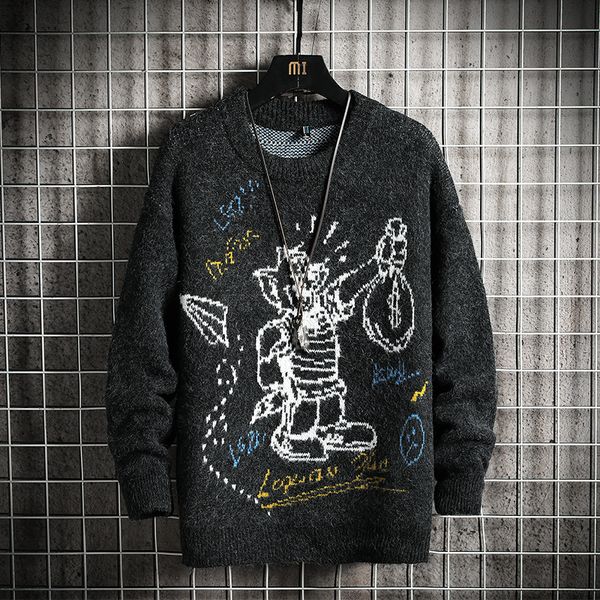 

2021 new men's blouses spring fall winter clothes white black pull oversize -4xl 5xl korea's style pullovers bb8t