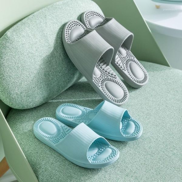 

slippers women men massage bathroom non slip summer solid soft bottom couple indoor bedroom shoes pantuflas 20211, Black