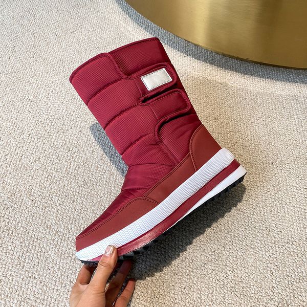 

russian winter 2021 dwaterproof water down cloth breeches warm women boots platform imitation hair-lined lamb z7e3, Black