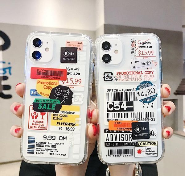 

transparent phone case trend label for iphone 12 mini 11 pro max xr xs max jlllkq loveshop01