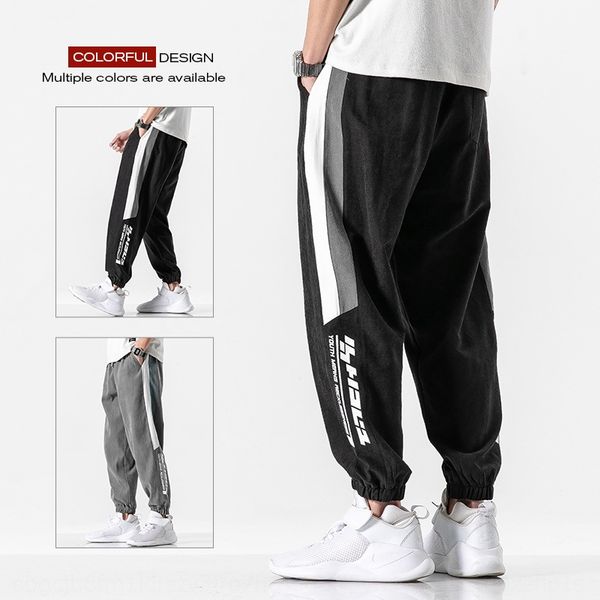

2020 new autumn casual sports sports pants men's trousers loose legged korean fashion men's casual pants capris oazkj, Blue