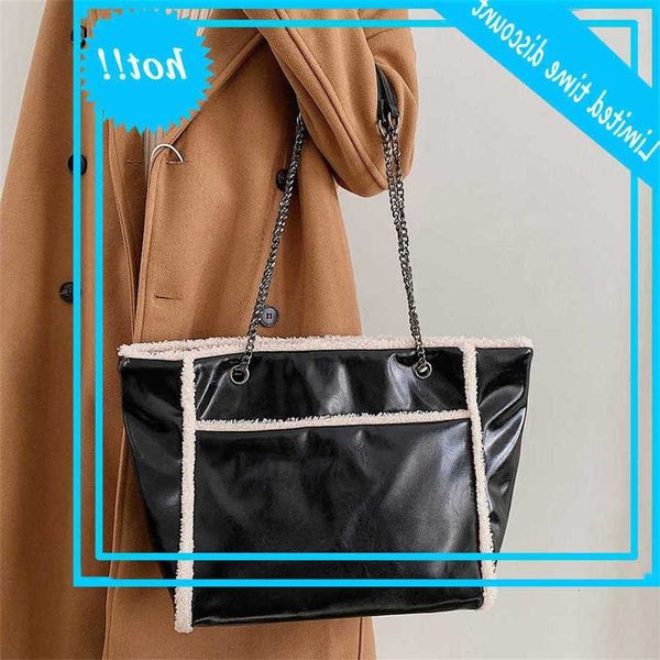 

winter fashion designer handbag large capacity chains shoulder bag pu leather casual travel handbags women 2021