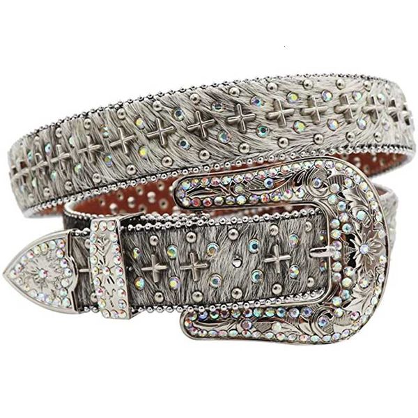 

designer swarovski rhinestone belt for womens natural & black horsehair western cross studded bling crystal cowgirl belt removable buckle, Black;brown