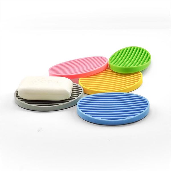 

colorful sile flexible soap dish plate tray drain ovaled portable soap dishes kitchen bathroom tools storage holder soapbox q wmttsh
