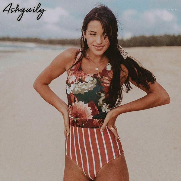 

2020 one piece swimsuit women swimwear bodysuit bandage high waist swimsuit female bathing suits summer beach wear monokini1, White;black