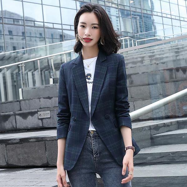 

green plaid suit coat polyester double breasted regular blazers coat long-sleeve notched collar, White;black