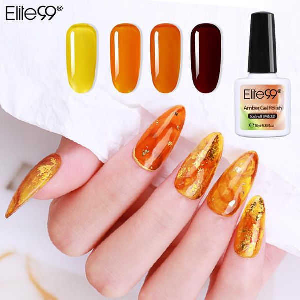 

nail gel elite99 amber uv polish soak off vernis semi-permanent hybrid led varnish primer art manicure 10ml, Red;pink