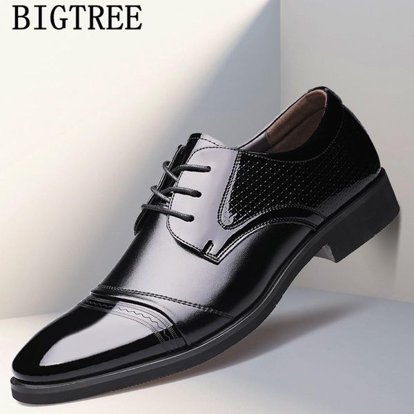 

dress shoes patent leather for men brand formal classic italian oxford elegant coiffeur zapatos de hombre ayakkabi, Black