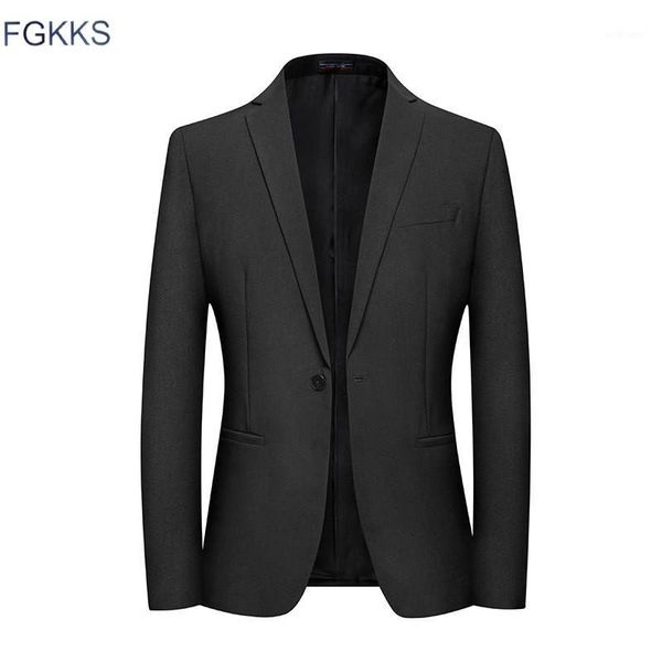 

fgkks new male suit business casual style slim fit autumn fashion men's blazer retro classic suit jacket1, White;black