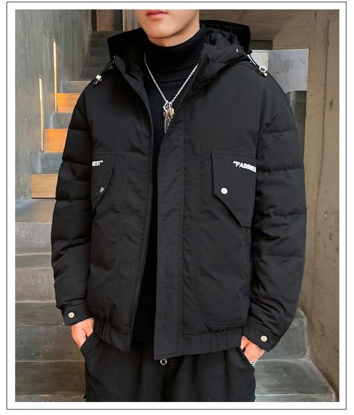 

men's down & parkas autumn and winter 2021 hooded thickened silhouette short slim jacket fried street, Black