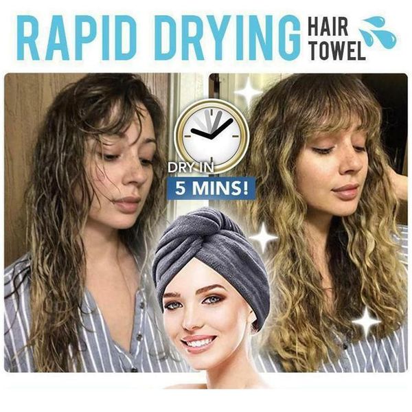 

1pc magic microfiber hair fast drying dryer towel thickened microfiber dry hair cap bath wrap super absorbent sh qylzmm