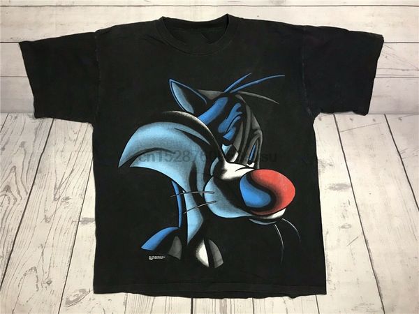 

урожай сильвестер кошка футболка мужская xl большой 90с 1994 warner looney tunes vtg печати одежда tee shirt спорта толстовка с капюшоном то