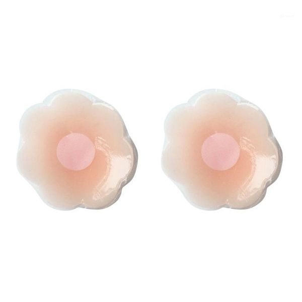 

anti bump emptied dewpoint nipple stickers 1 pair invisible plum blossom shape silicone breast chest paste reusable pasties1, Red;black