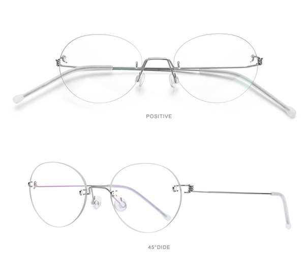 

sunglasses round frame ultralight titanium alloy rimless optical eyewear brand anti-reflective presbyopia retro reading glasses spectacle, White;black