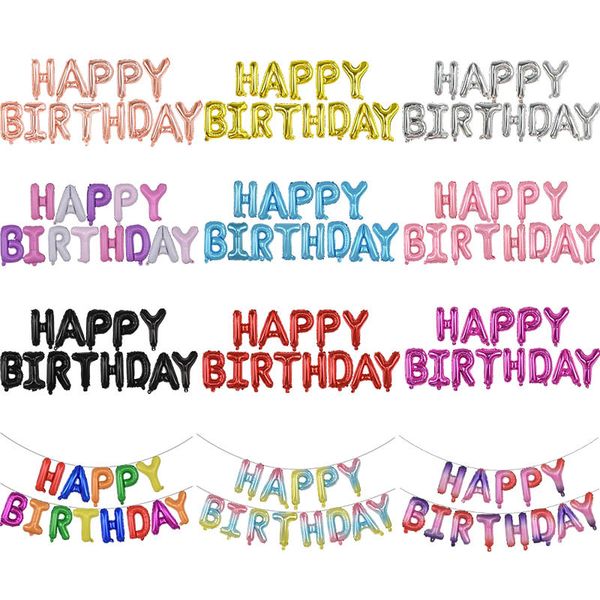 

13pcs happy foil letter balloon party decorations kids birthday alphabet balloons set