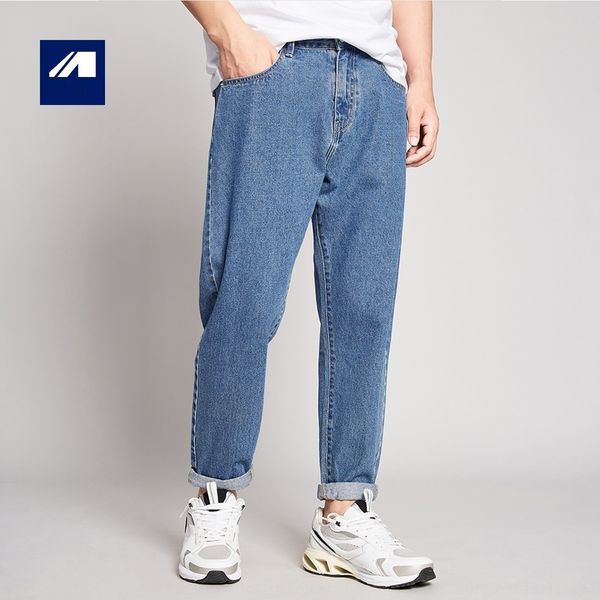 

04w9x momaike 2020 mid-waist jeans men's casual elastic autumn jeans and new loose pants men's 9728 jgmdq, Blue