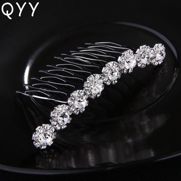 

qyy 2019 зажимы мода rhinestone расчесывают волос ювелирных дамы свадеб аксессуары для волос кристалл люкс женщины wmtjbn xhhair, Silver