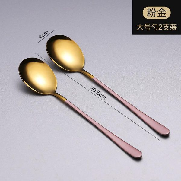 

dinnerware scoop handle colorful soup 2 set spoon kitchen worthbuy fork long 304 pcs set with dinner steel stainless yxlmsz loveshop01