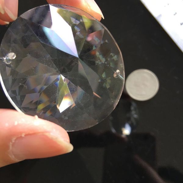 

40mm transparent crystal double hole artificial purple gold crystal cut jewelry crafts home chandelier decorative gifts h jllcdz