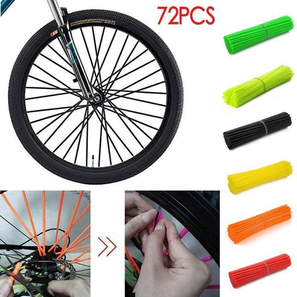 

bike lights 72pcs bicycle dirt decoration motocross wheel spoke wraps rims skins protector covers decor1