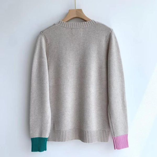 

autumn women v-neck sweater 100% cashmere long sleeve simple loose new fashion knitwear pull1, White;black