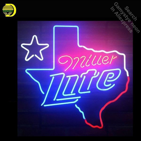 

неоновый знак для miller lite техас неоновая лампа знак ручной работы вывеска real стеклянные трубки dropshipping штриховых огни персонализи