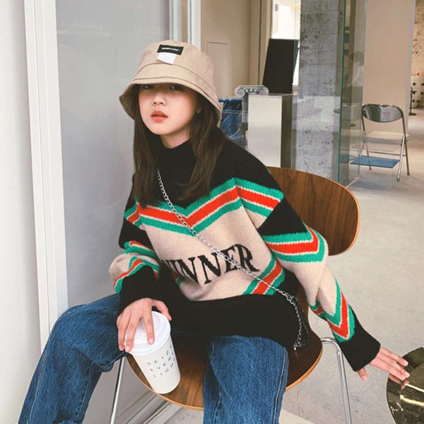 

girls' sweater pullover 2020 new foreign sle children's autumn and winter cloth, Blue