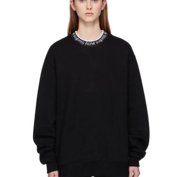 

autumn casual letter splicing collar sleeve long sleeve sweatshirt for men women a3 201211, Black