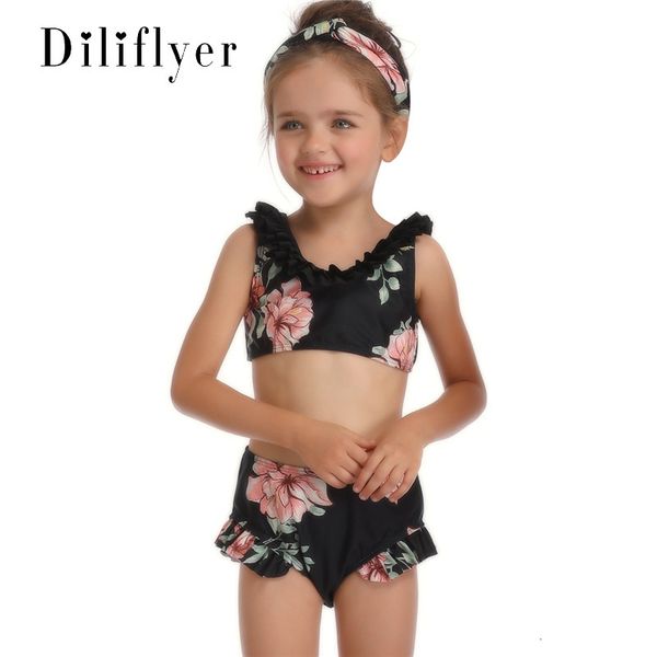 

hi fish 2020 new children's swimsuit split girls swimsuit, White;black