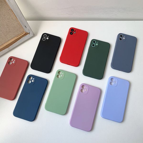 

candy colors skin feeling phone case for iphone 12 11 pro max xs xr xs max 7 8 se2 soft tpu back cover