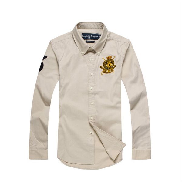 

классический rl racing designer mens casual рубашки # 008 off luxury с длинным рукавами бизнеса нашивки отворот рубашки поло вскользь белой, White;black