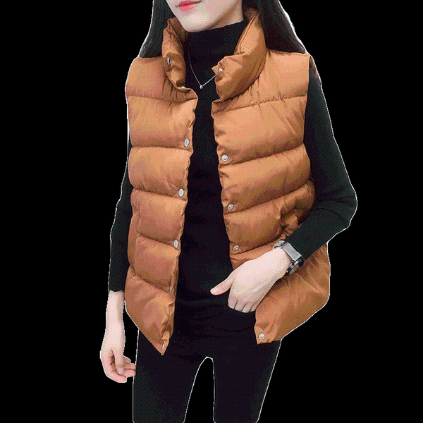 

women's vests 2021 autumn winter women down cotton vest jacket coat warm casual padded female slim sleeveless waistcoat, Black;white