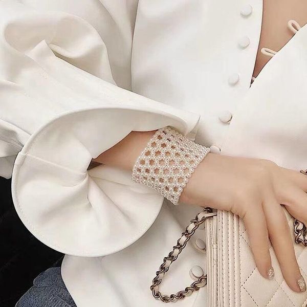 

just feel freshwater pearls bracelets for women bridal wedding accessories jewelry statement pure white handmade pearl bracelet, Black