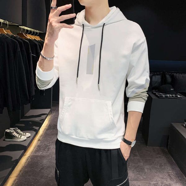 

sports autumn 2020 new spring and casual sweater men's hooded youth trend brand versatile loose clothes, Gray