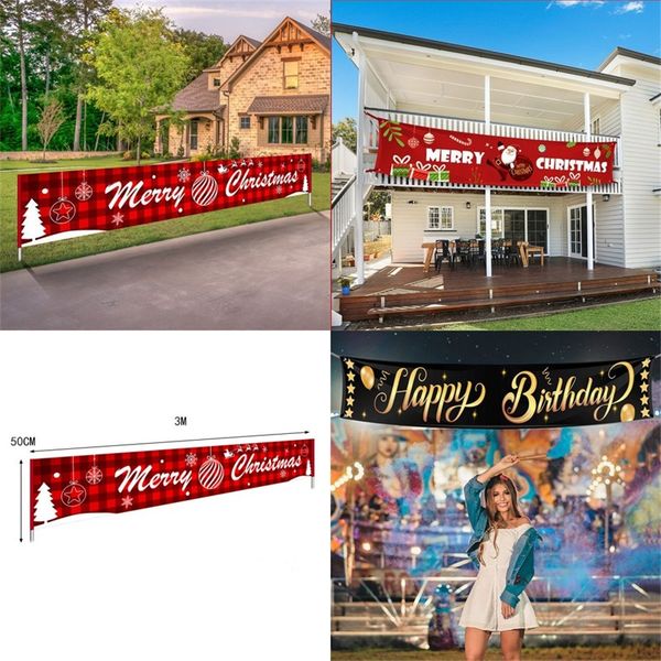 

birthday halloween decor outdoor banners 2020 christmas ornament door curtains balloon tree decoration gift flag new pattern 14gy f2