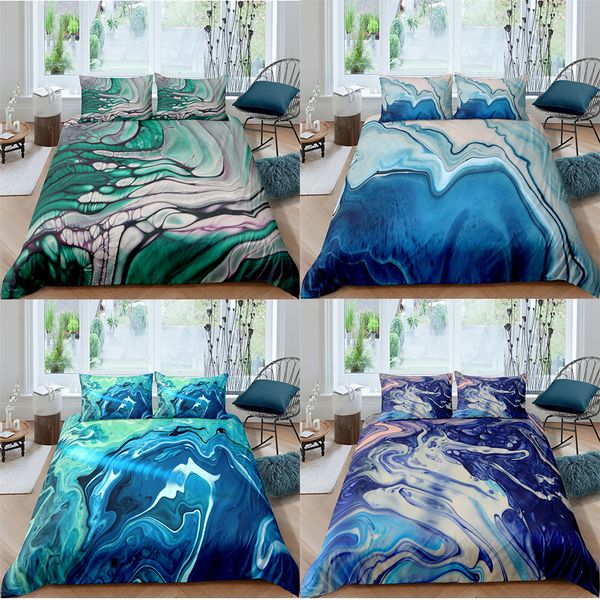

zeimon green blue marble bedding set microfiber solid bedclothes nordic home duvet cover pillowcases single twin double