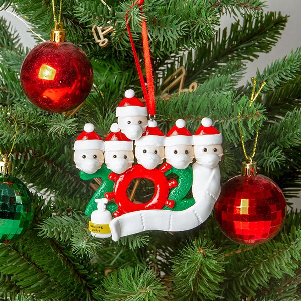 

new personalized ornaments survivor family with face masks 2020 survivor family customized christmas decorating kit creative gift dhl s7y2