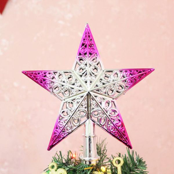 

christmas tree cute colorful sparkle hang xmas decoration ornament treeer dimensional hollow five-pointed stars