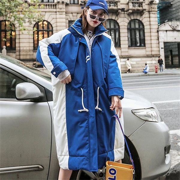 

medium long cotton clothing female 2019 winter new loose stand collar long sleeve warmth bread cotton coat jacket tide hhh001701, Black