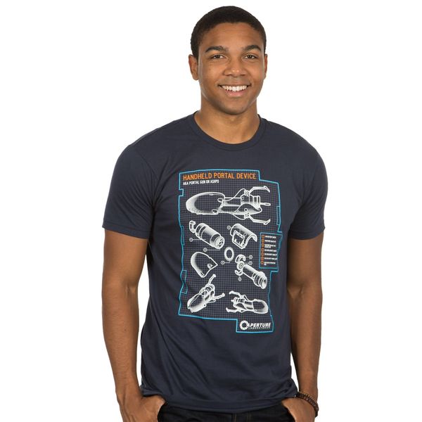 

portal 2 men's gun blueprint premium cotton t-shirt sport hooded sweatshirt hoodie