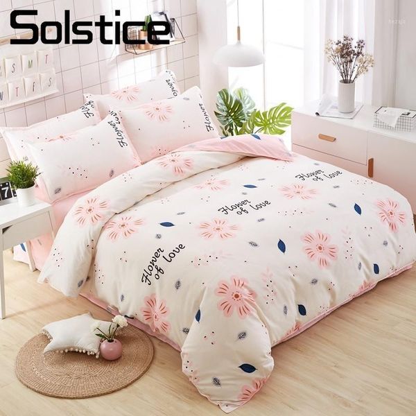 

solstice home textile flower sweet duvet cover pink girls bed linen pillowcase bed sheet 3/4pcs kid teens bedding sets king twin1
