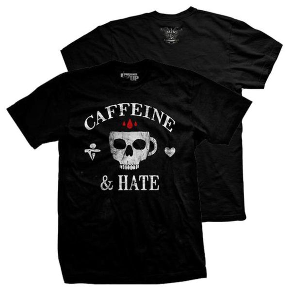 

2020 fashion summer style caffeine hate skull mug vintage military t-shirt from black tee shirt sport hooded sweatshirt hoodie