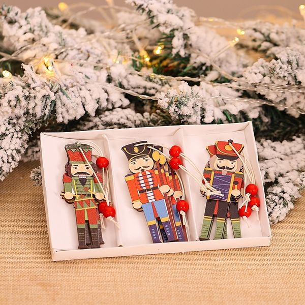

97i5k decorations creative cute walnut soldier wooden small color printing tree creative decorations christmas cute walnut soldier wooden sm
