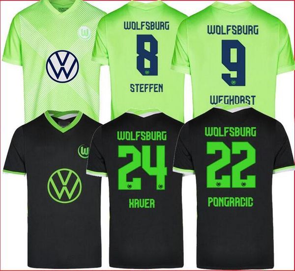 

20 21 футбол джерси вольфсбурга weghorst arnold дом вдали 2020 2021 малли brekalo мехмеди ginczek guilavogui xaver steffen футбол рубашка, Black;yellow