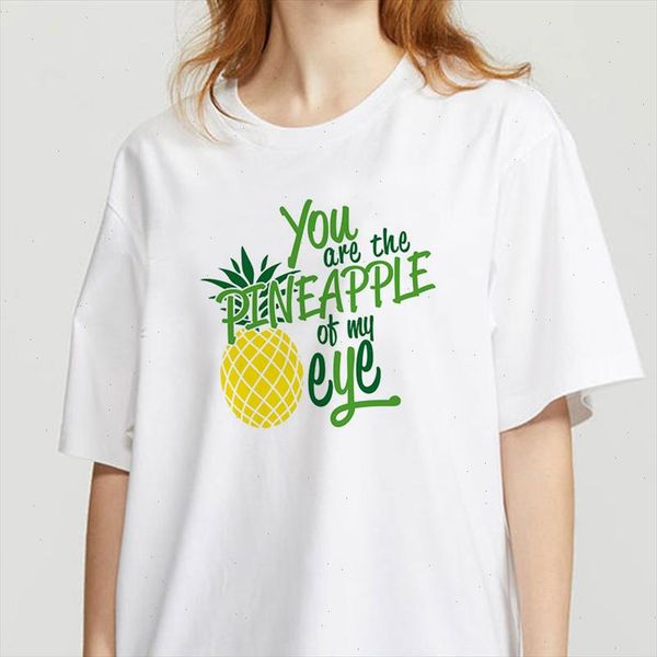 

pineapple fruit printed clothing womens t shirt t shirt fashion womens graphic kawaii camisas, White