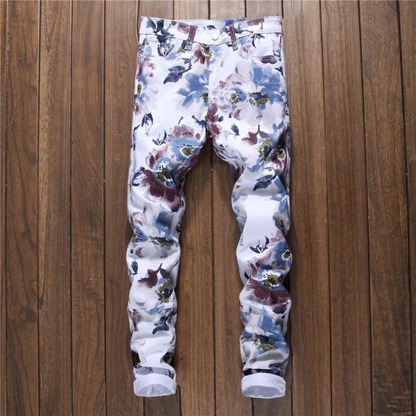 

men's jeans 3d elastic digital printing for boys and girls tights 5009, Blue