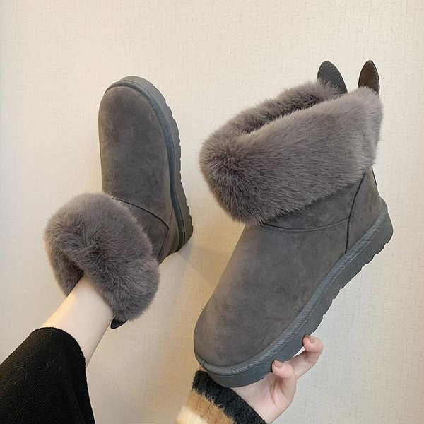 

2020 женщина теплой плюшевые зима снег сапоги botas femininas плоской водонепроницаемые толстые ботильоны для женщин зима платформа обувь, Black