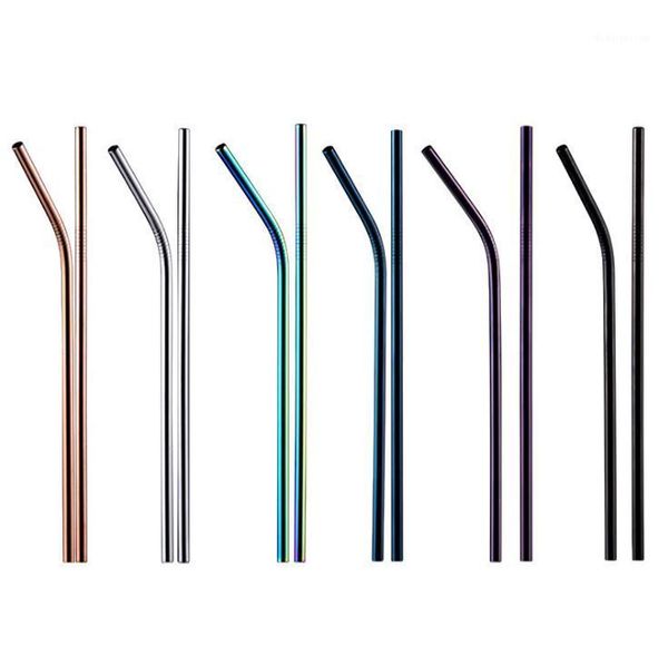 

drinking straws 500pcs reusable colorful black eco-friendly bent and straight drinks stainless steel strawsn16671