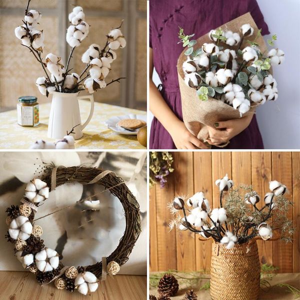 

decorative flowers & wreaths natural cotton branch dried flower fall decorations for home wedding party decoration