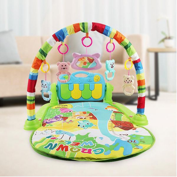 Babyspielmatte Kinder Turnhalle Bunte musikalische pädagogische Puzzle Teppich mit niedlichen Tierspielmatte für Baby schlafen Krabbeln Aktivität LJ201114